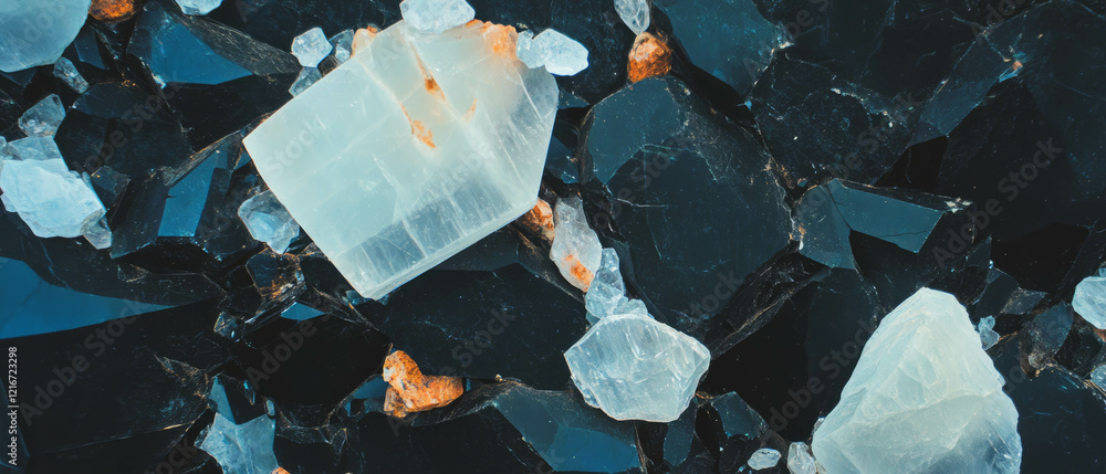 Aufkleber exploring the unique textures and colors of quartz crystals in construction applications
