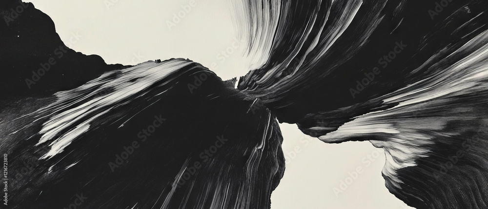 Aufkleber radiating black ink lines create dynamic patterns against a luminous white background