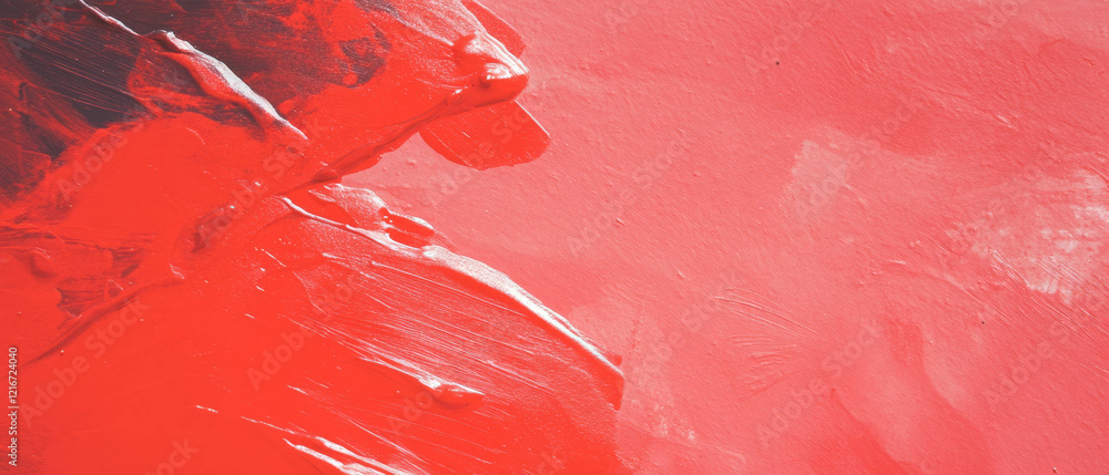 Poster vibrant red ink texture showcasing smooth distribution and bright color in artistic expression