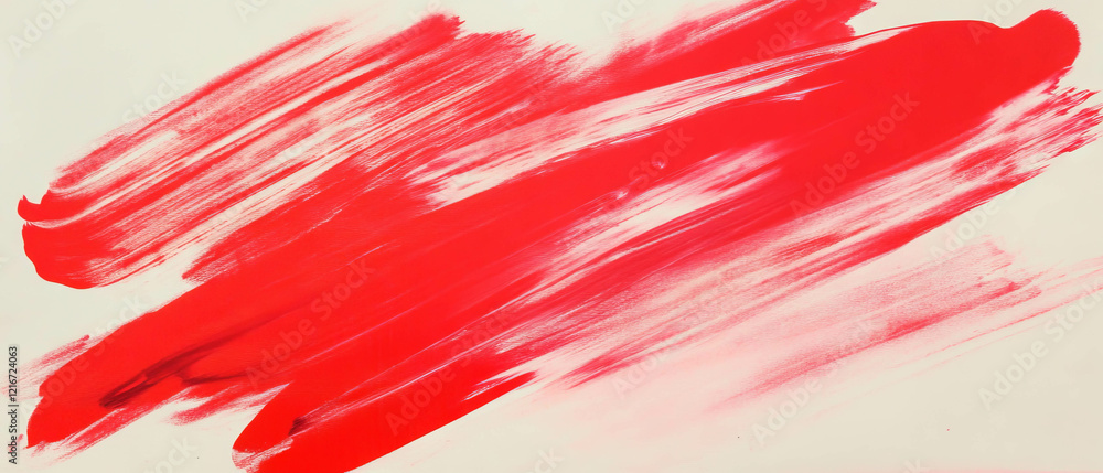 Aufkleber Bright red ink with even distribution and smooth texture across a surface