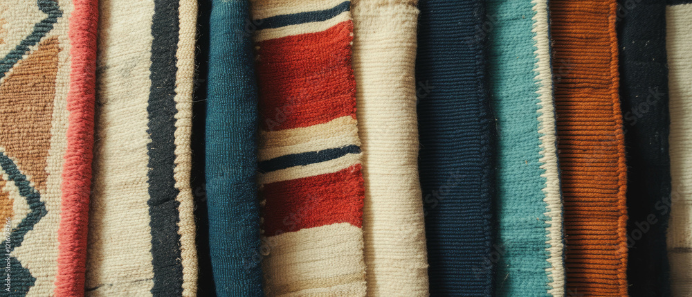 Aufkleber Unique patterned runner rugs displaying varied textures and colors