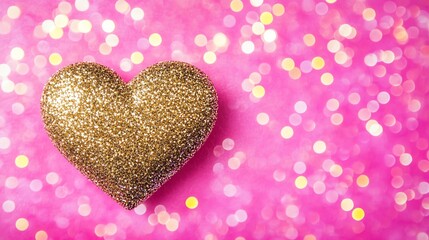 Fototapeta premium Glitter Heart on Pink