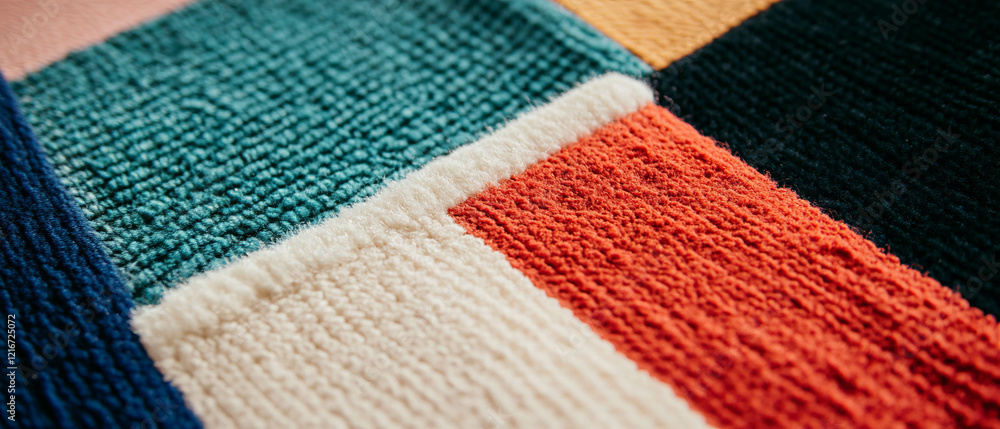 Poster solid color rug showcasing varied textures and a uniform color scheme in contemporary decor