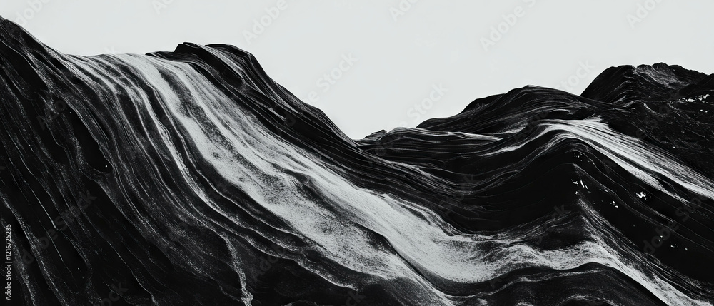 Aufkleber Spiraling black ink lines create an abstract texture on a blank white background