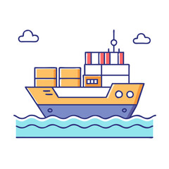 cargo ship icon, cargo ship vector illustration-simple illustration of cargo ship, perfect for cargo ship logos and icons