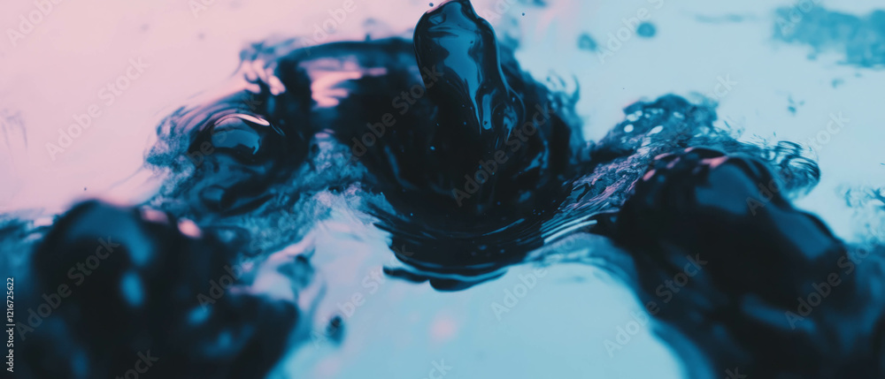 Aufkleber Swirling ink patterns create mesmerizing fluid forms in vibrant colors