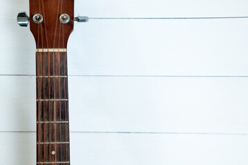 Acoustic guitar isolated on white background