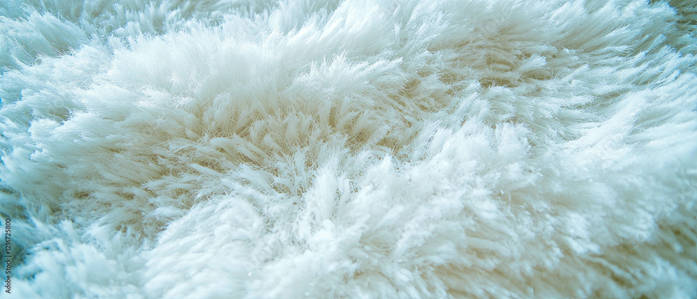 Poster thick shag carpet features long fibers with a soft texture in a cozy setting