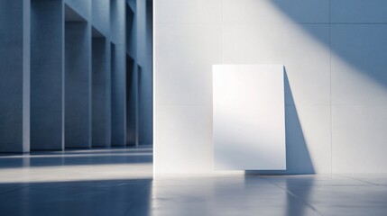 Fototapeta premium Blank poster modern hallway sunlight mockup