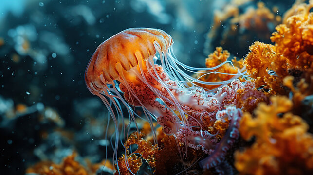 coral, squid, jellyfish, kelp, translucent