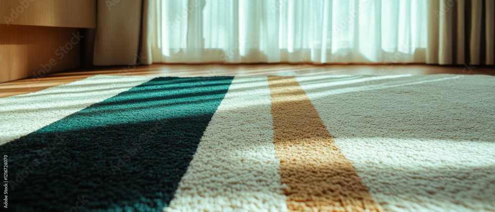 Aufkleber textured two-tone rug with contrasting colors and unique patterns enhances the interior space