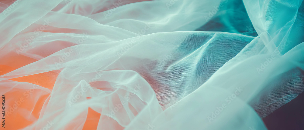 Poster textured and translucent vellum paper creating a soft, ethereal atmosphere