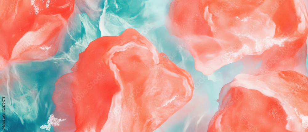 Aufkleber Bright contrast shapes create a vibrant display of washed ink patterns and soft gradients