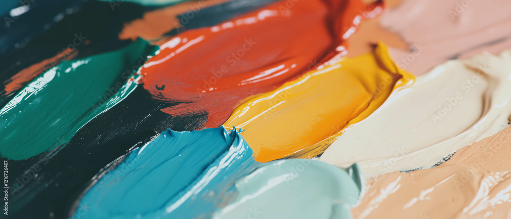 Poster exploring the vibrant texture of waterproof ink in various colors for creative projects