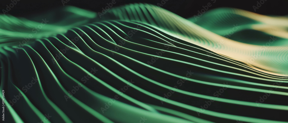 Aufkleber waving green grass textures with dynamic lines and gentle breeze under bright light