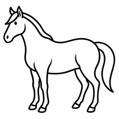 horse line art vector