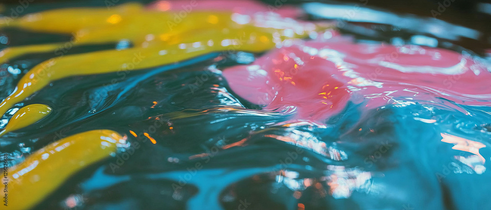 Leinwandbilder vibrant wet ink textures create a glossy finish with dynamic colors and effects