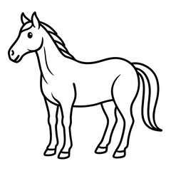 horse line art vector