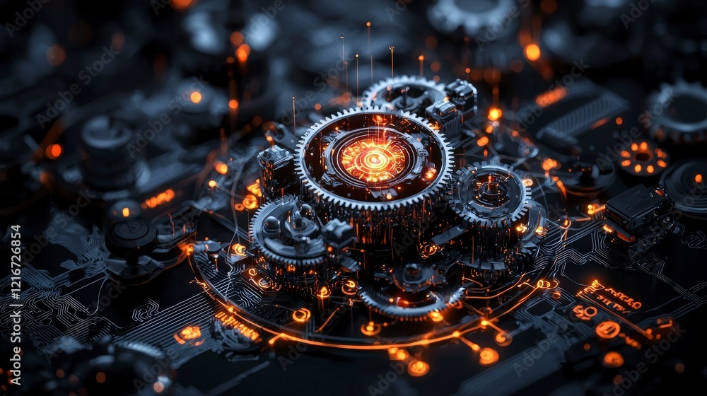 Aufkleber automated process visualization inspires innovation in technology industrial environment digital art