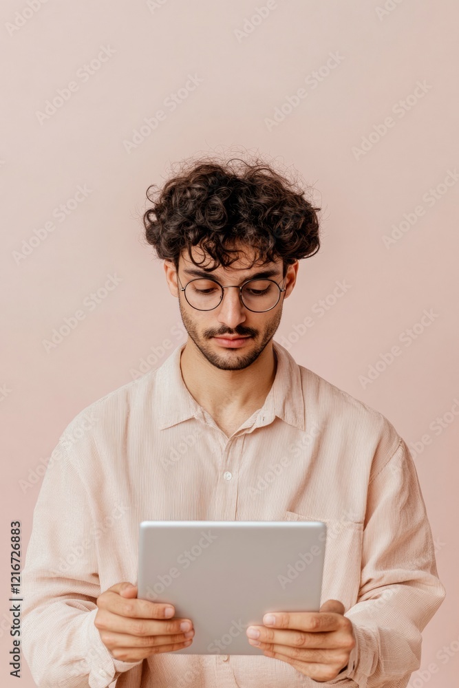 Poster Modern Recruitment Dynamics Young Indian Professional in Minimalist Workspace Engaged with Digital Government Job Listings - Enhancing Career Pathways and Tech-Driven Opportunities