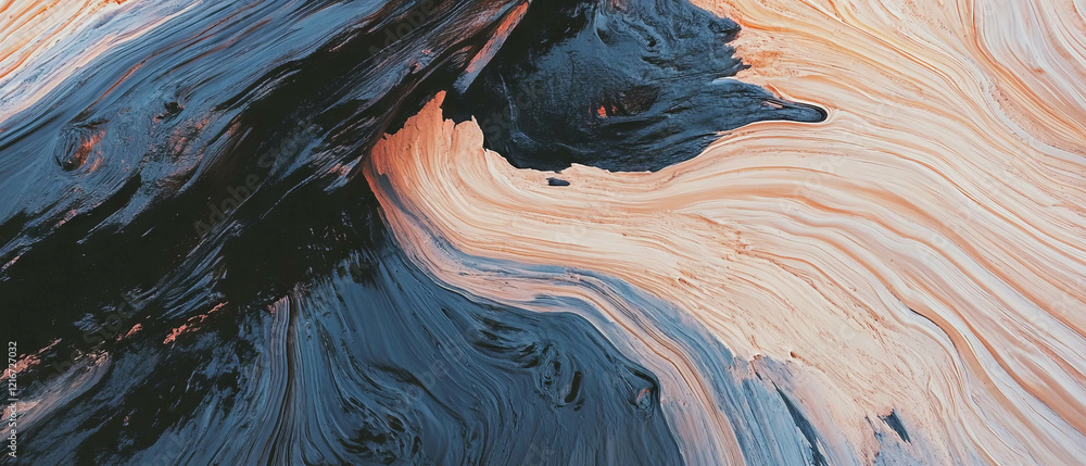 Poster exploration of wood texture using impasto technique with thick paint layers