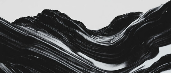 Zigzagging black ink lines create texture against a snow-white background