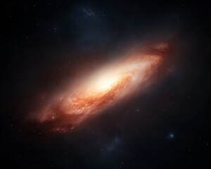 Fototapeta premium Galactic Cinematic Swirling Galaxy Surrounded by Cosmic Void - Dynamic Astronomy Visuals for Digital Marketing and Educational Outreach