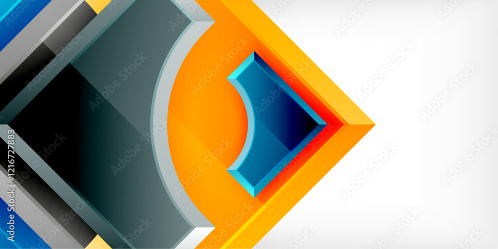 Poster Geometric design abstract background - circles and triangles