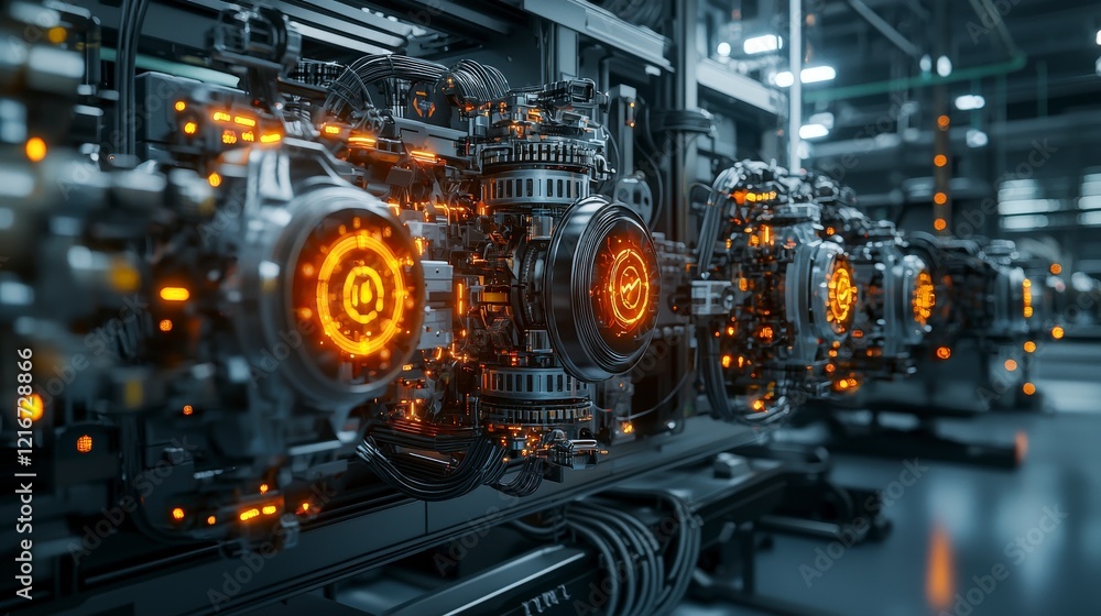 Aufkleber Ai-driven optimization in industrial settings technological innovation and digital art in a high-tech environment