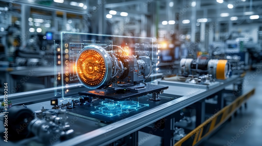 Aufkleber Smart factory innovations ai-enhanced industrial automation streamlining manufacturing with 3d visualization environments