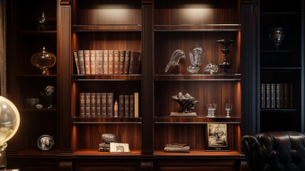 Classic Bookshelf with Decorative Accents