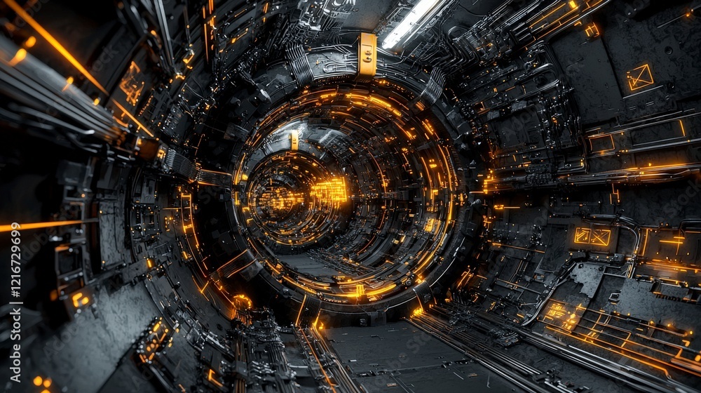 Poster Innovative integration system illuminating efficiency in advanced technology environment digital art futuristic view