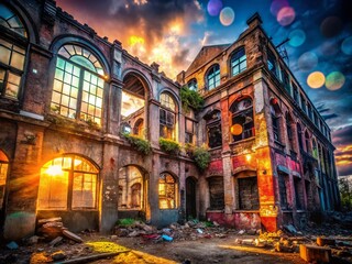 Fototapeta premium Abandoned Building Urban Exploration Real Estate Potential - Stock Photo