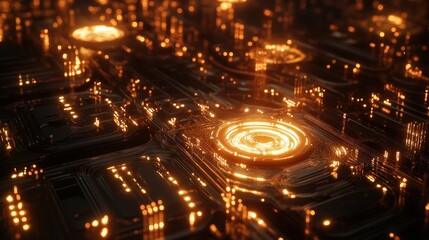 Obraz premium Abstract Glowing Circuitry