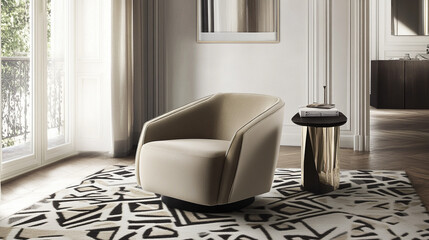 Luxurious Swivel Accent Chair in Modern Interior