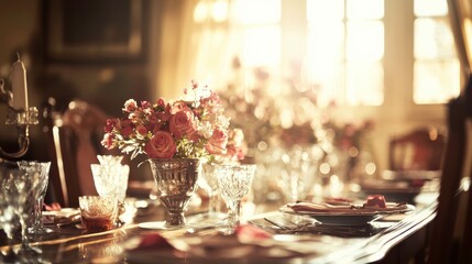 Exquisite Table Setting with Floral Accents