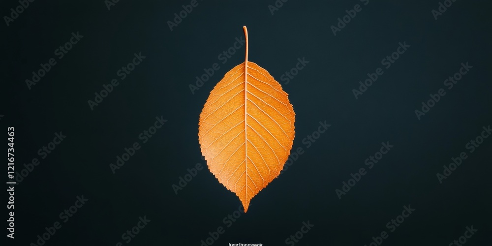 Poster eco-chic decor slender branch with intricate vein patterns on green leaf for mindful spaces - enhanc
