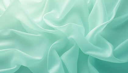 Fototapeta premium Light green chiffon fabric with airy flowing folds.