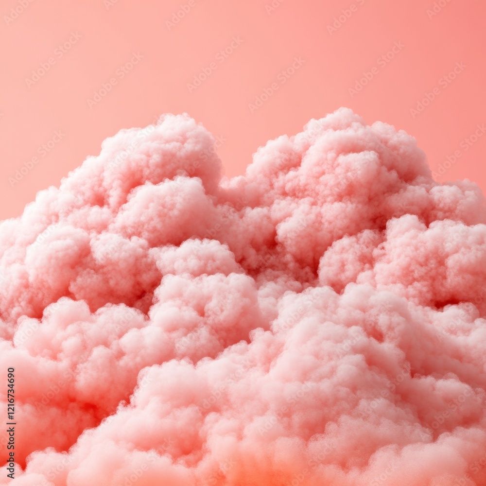 Aufkleber dreamy cloudscape on pink gradient ethereal surrealism and textures for modern creative industries c