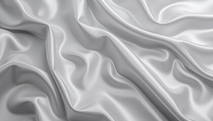 Obraz premium White satin fabric with smooth flowing folds.