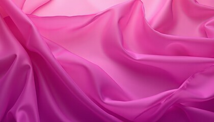 Obraz premium Bright pink satin fabric with vibrant folds.