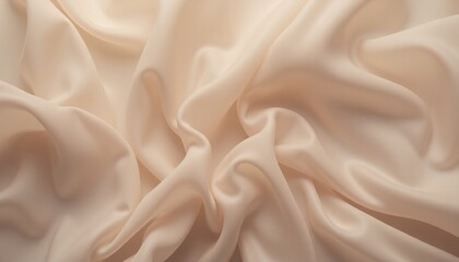 Obraz premium Cream chiffon fabric with soft natural folds.
