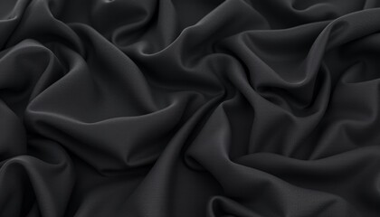 Obraz premium Black chiffon fabric with dramatic flowing folds.