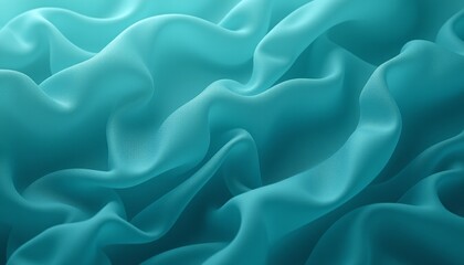 Obraz premium Aqua satin fabric with smooth flowing folds.