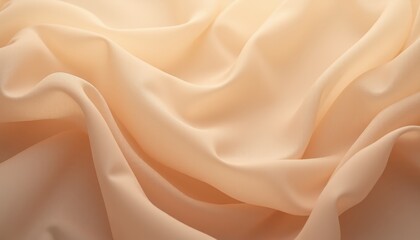 Obraz premium Soft beige chiffon fabric with flowing folds.