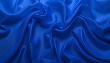 Obraz premium Vibrant blue chiffon fabric with smooth flowing folds.