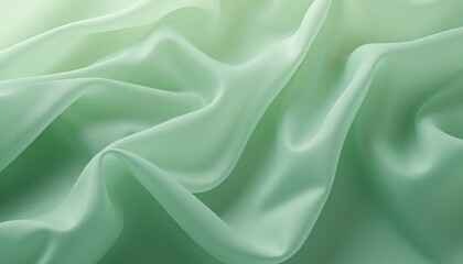 Obraz premium Soft green chiffon fabric with flowing folds.