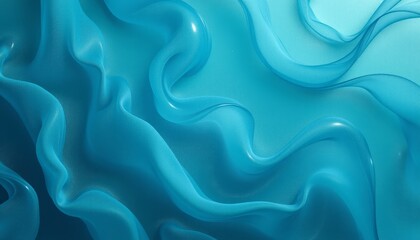 Obraz premium Sky blue chiffon fabric with smooth flowing folds.