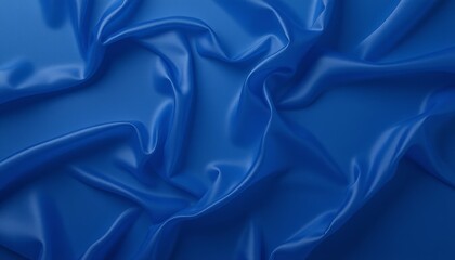 Obraz premium Deep blue chiffon fabric with soft flowing folds.
