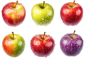 Watercolor apple clipart, white isolated background